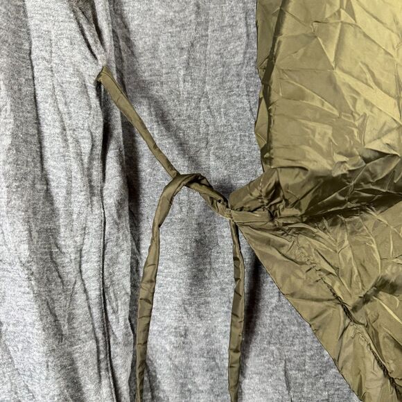 Chalet et Ceci Wrap Vest Womens Medium Olive Green Asymmetrical Crinkle Lined - Picture 10 of 11